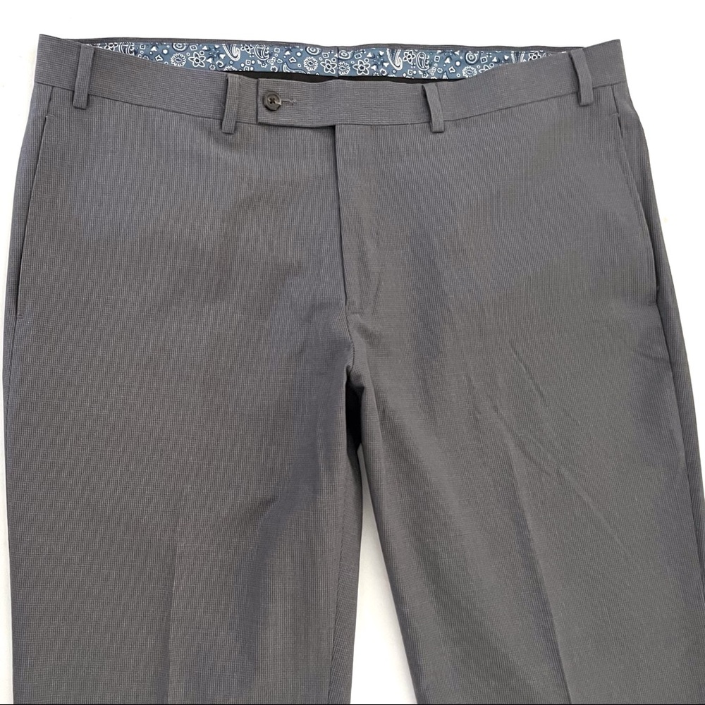 Lauren Ralph Lauren Mens Business Pants 38 x 30 Gray Micro Plaid Straight Leg